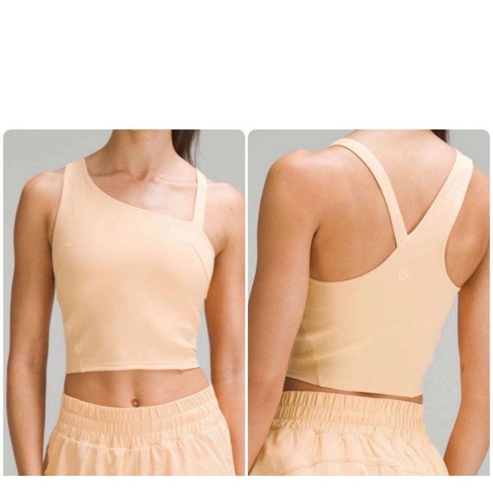 lululemon athletica Peach Asymmetric Cropped Tank Top